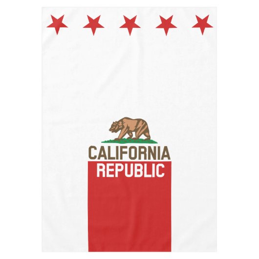 CALIFORNIA REPUBLIC State Flag Red Star Design Tischdecke (Vorderseite)