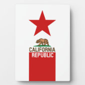 CALIFORNIA REPUBLIC State Flag Red Star Fotoplatte (Vorderseite)