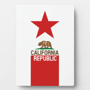 CALIFORNIA REPUBLIC State Flag Red Star Fotoplatte
