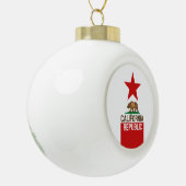 CALIFORNIA REPUBLIC State Flag Red Star Keramik Kugel-Ornament (Links)