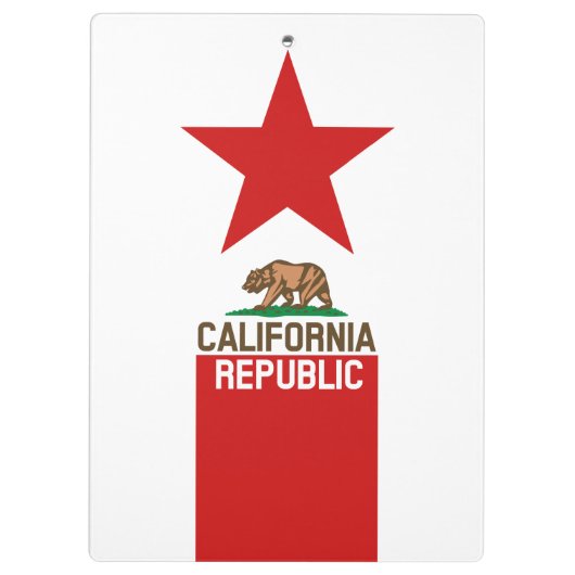 CALIFORNIA REPUBLIC State Flag Red Star Klemmbrett (Rückseite)
