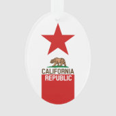 CALIFORNIA REPUBLIC State Flag Red Star Ornament (Vorderseite)