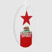 CALIFORNIA REPUBLIC State Flag Red Star Ornament (Vorderseite)