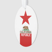CALIFORNIA REPUBLIC State Flag Red Star Ornament (Vorderseite)