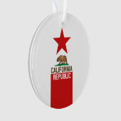CALIFORNIA REPUBLIC State Flag Red Star Ornament (Vorderseite)