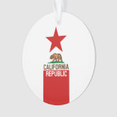 CALIFORNIA REPUBLIC State Flag Red Star Ornament (Vorderseite)