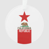 CALIFORNIA REPUBLIC State Flag Red Star Ornament (Vorderseite)