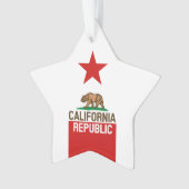 CALIFORNIA REPUBLIC State Flag Red Star Ornament (Vorderseite)