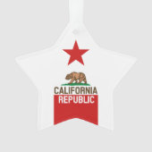 CALIFORNIA REPUBLIC State Flag Red Star Ornament (Vorderseite)