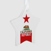 CALIFORNIA REPUBLIC State Flag Red Star Ornament (Vorderseite)