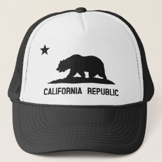California Republic State Flag Trucker Hat (black) Truckerkappe
