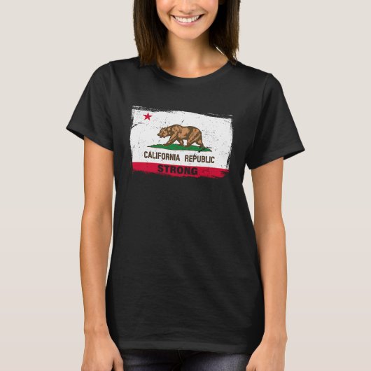 California Republic Strong Flag Cool CA Flags for  T-Shirt (Vorderseite)