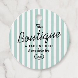 California Resort Striping Boutique Round Tag Geschenkanhänger