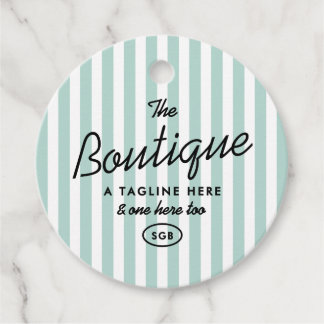 California Resort Striping Boutique Round Tag Geschenkanhänger