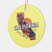 California Retro Staat Silhouette individuell anpa Keramik Ornament (Links)