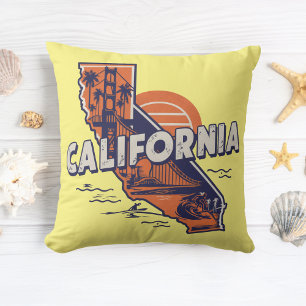 California Retro Staat Silhouette Kissen