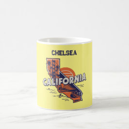 California Retro Staat Silhouette Personalisiert Kaffeetasse