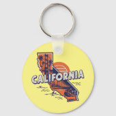 California Retro Staat Silhouette Schlüsselanhänger (Vorderseite)