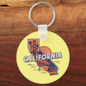 California Retro Staat Silhouette Schlüsselanhänger (Vorderseite)