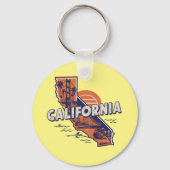 California Retro Staat Silhouette Schlüsselanhänger (Rückseite)