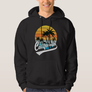 California Retro Sunset and Palm Tree Hoodie