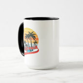 California Retro Sunset and Palm Trees Tasse (Vorderseite Links)