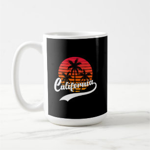 California Retro Sunset and Palms Trees Tasse