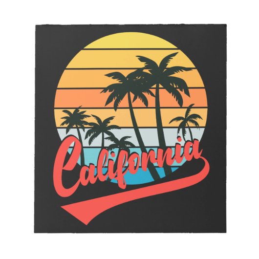 California Retro Sunset Notepad Notizblock (Vorderseite)