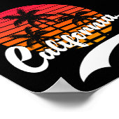 California Retro Sunset Poster (Ecke)