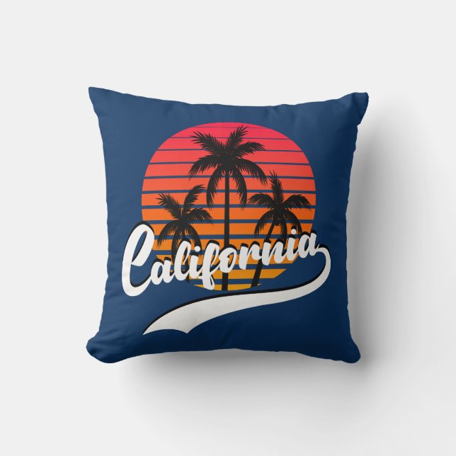 California Retro Sunset Throw Kissen (Vorderseite)