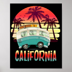 California Retro Surf Vintag Surfer gestört Poster