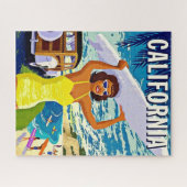 California Retro Surfer Girl Puzzle (Horizontal)