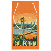 California Retro Travel Gift Bag Kleine Geschenktüte (Rückseite)