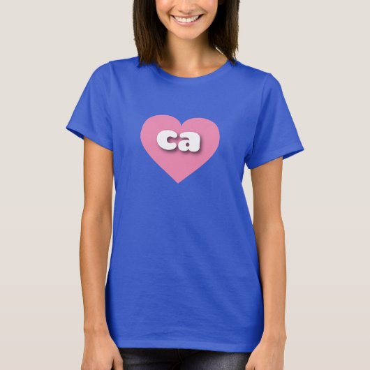 California rosa heart - I Liebe ca T-Shirt (Vorderseite)