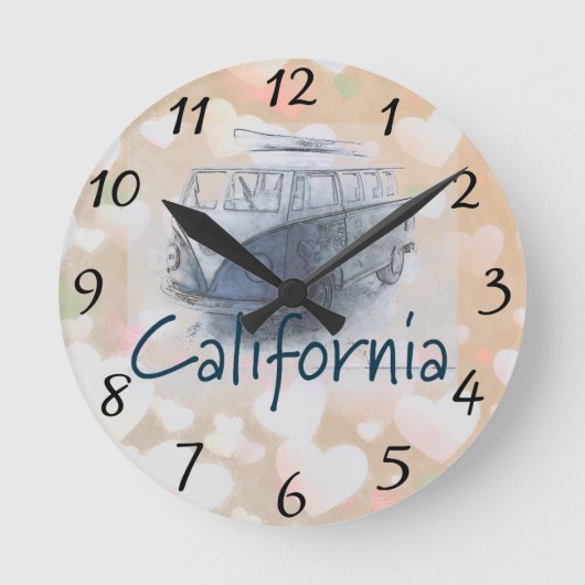 California Round Clock Runde Wanduhr (Vorderseite)