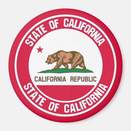 California Round Emblem Magnet (Vorne)