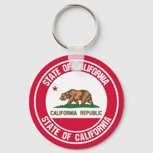 California Round Emblem Schlüsselanhänger