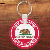 California Round Emblem Schlüsselanhänger (Vorderseite)