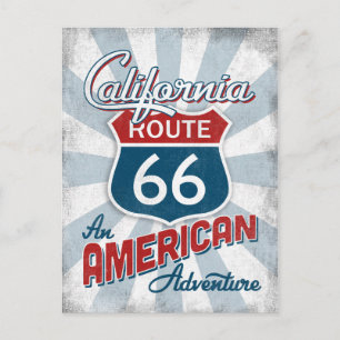 California Route 66 Vintag Amerika Postkarte