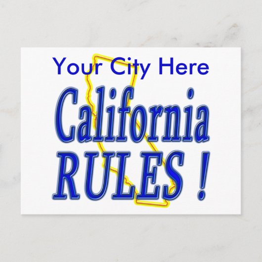 California Rules ! Postkarte (Vorderseite)