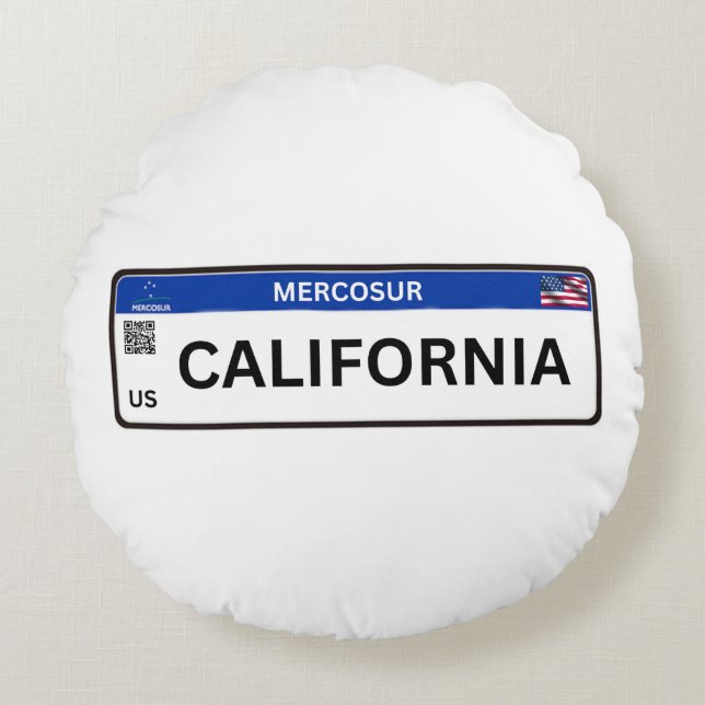 California Rundes Kissen (Vorderseite)