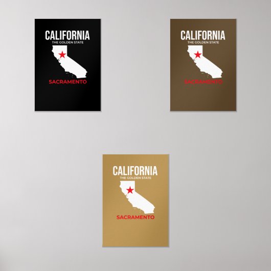 California, Sacramento – The Golden State, USA Bilderwand Sets (Vorderseite)