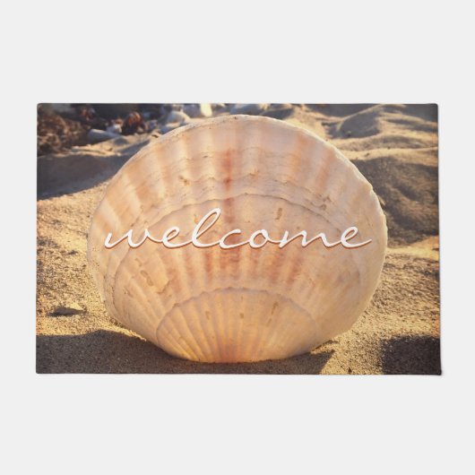 California Sandy Beach Seashell Foto Willkommen Fußmatte (Vorderseite)