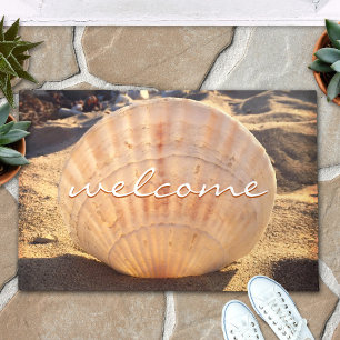 California Sandy Beach Seashell Foto Willkommen Fußmatte