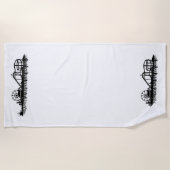 California Santa Monica CA Iconic Pier Silhouette Strandtuch (Vorderseite)