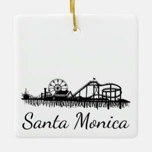 California Santa Monica CA Pier Beach Ferris Wheel Keramikornament