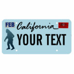 California Sasquatch License Plate<br><div class="desc">Die dunkle Silhouette von Sasquatch (Bigfoot) auf einem leeren kalifornischen Nummernschild. Fügen Sie Ihren eigenen Text hinzu. Teller für weitere Staaten und andere Einrichtungen (kanadische Provinzen, ausländische Länder) auf Anfrage. Einige Leute gehen auf das moderne Interesse zurück bis 1958, als große Fußspuren im Landkreis Del Norte, Kalifornien von einem Bulldozer-Betreiber...</div>
