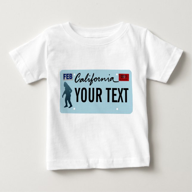 California Sasquatch License Plate Baby T-shirt (Vorderseite)