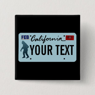 California Sasquatch License Plate Button