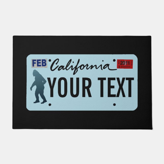 California Sasquatch License Plate Fußmatte (Vorderseite)